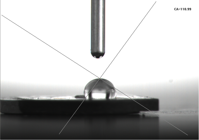 午夜电影网站磁钢片前的水滴角为：110.99度-午夜精品久久久午夜电影网站机